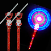 Light Up Santa Claus Themed Windmill Wands For Kids